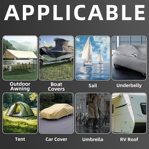 شريط إصلاح مقاوم للماء عالي التحمل مقاس 6 بوصات × 25 قدمًا لمظلة RV، خيمة، قماش القنب، غطاء الشراع والقارب، رقعة إصلاح النسيج في الهواء الطلق، مقاوم للأشعة فوق البنفسجية، أسود متعدد الأغراض in Kuwait