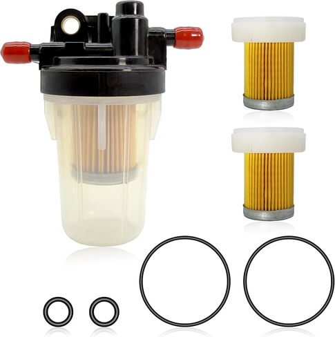 Fuel Filter Assembly with 2PCS Filter with O-Rings 6A320-58862 Compatible with Kubota L B M Series RTV Tractor B3000 B3030 L2501 L2800 M5640 RTV-X1140, Replaces 6A320-58830, 6A320-59930 in Kuwait