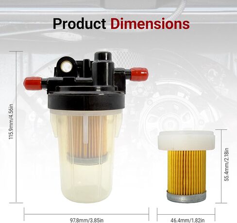 Fuel Filter Assembly with 2PCS Filter with O-Rings 6A320-58862 Compatible with Kubota L B M Series RTV Tractor B3000 B3030 L2501 L2800 M5640 RTV-X1140, Replaces 6A320-58830, 6A320-59930 in Kuwait
