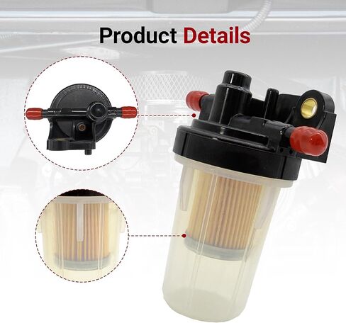 Fuel Filter Assembly with 2PCS Filter with O-Rings 6A320-58862 Compatible with Kubota L B M Series RTV Tractor B3000 B3030 L2501 L2800 M5640 RTV-X1140, Replaces 6A320-58830, 6A320-59930 in Kuwait