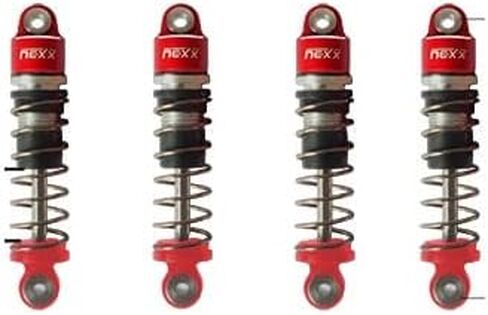 Nexx Racing Oil Shock (4pcs) for RC Car 1/18 TRX4M, 1/24 SCX24 - Remote Control Car Parts (HELIDIRECT) (SCX24 - RED) in Saudi Arabia