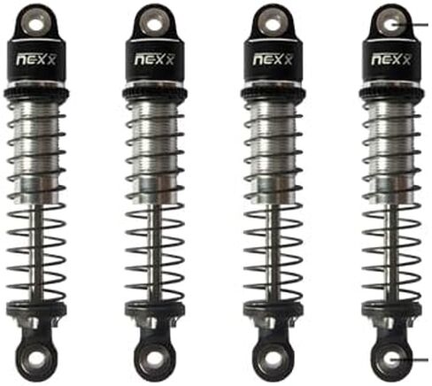 Nexx Racing Oil Shock (4pcs) for RC Car 1/18 TRX4M, 1/24 SCX24 - Remote Control Car Parts (HELIDIRECT) (SCX24 - RED) in Saudi Arabia
