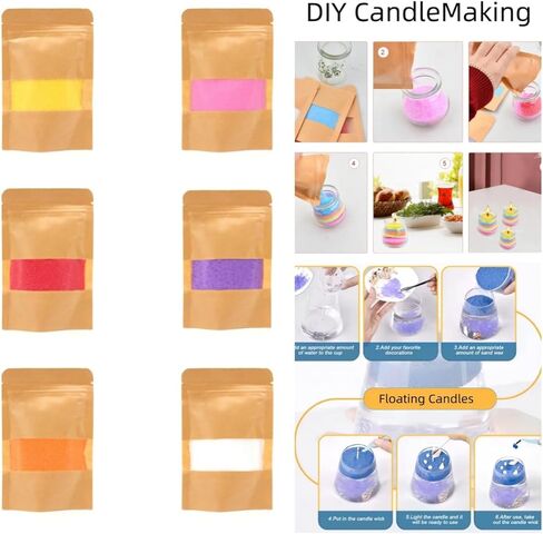 PHYMAT 3.5oz Pearled Candle, 10 Color Candle Sand with 50pcs Wicks, Refillable Sand Candle Wax Kit for DIY Handmade Candles Making, Wedding, Party Decor in Saudi Arabia
