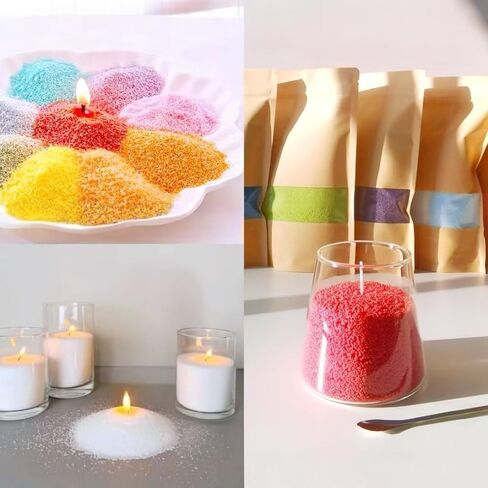 PHYMAT 3.5oz Pearled Candle, 10 Color Candle Sand with 50pcs Wicks, Refillable Sand Candle Wax Kit for DIY Handmade Candles Making, Wedding, Party Decor in Saudi Arabia