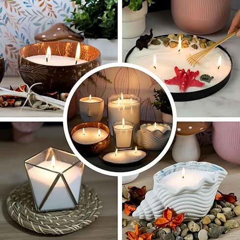 PHYMAT 3.5oz Pearled Candle, 10 Color Candle Sand with 50pcs Wicks, Refillable Sand Candle Wax Kit for DIY Handmade Candles Making, Wedding, Party Decor in Saudi Arabia