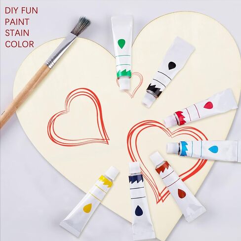 Whaline 10Pcs 16 Inch Wooden Heart Cutouts Large Unfinished Heart Wood Sign Craft Ornament Blank Wood Slices for Valentines Wedding Anniversary DIY Painting Crafts Home Decoration in Saudi Arabia
