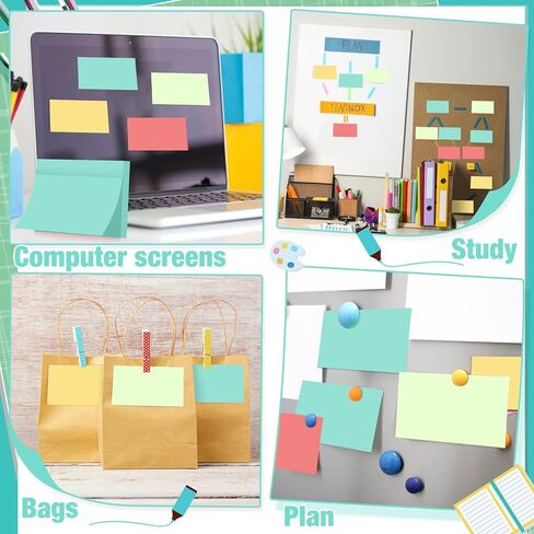 Fainne Sticky Notes Bulk Self Stick Note Pads 3 x 5 Inches Multicolor Paper Memo for Office School Supplies Student Teacher Classroom Back to School Essentials(Morandi Color) in Saudi Arabia