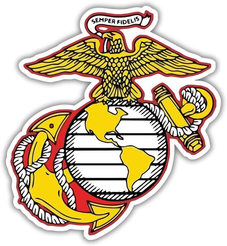 US-MC Marine Corps Semper Fidelis Eagle Globe وملصق فينيل مرساة، ملصق مضاد للماء للكمبيوتر المحمول | ويندوز | تابلت | سيارة | شاحنة | زجاجة ماء، 4.6 × 5 بوصة in Saudi Arabia