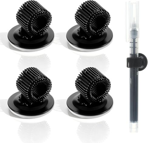 Black Pen Holder Clips, 4Pcs Manganese Steel Pen Holder Self Adhesive Pencil Organizer with Adjustable Spring Loop for Erase Board Whiteboard Bulletin Board Refrigerator Map Office Home in Saudi Arabia