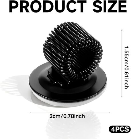 Black Pen Holder Clips, 4Pcs Manganese Steel Pen Holder Self Adhesive Pencil Organizer with Adjustable Spring Loop for Erase Board Whiteboard Bulletin Board Refrigerator Map Office Home in Saudi Arabia