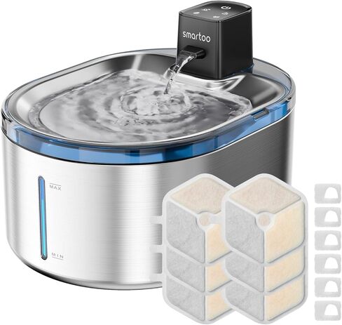 9 عبوات من المرشحات البديلة و9 عبوات من الإسفنج لنافورة المياه اللاسلكية للقطط سعة 152 أونصة/4.5 لتر PTM-643 in Kuwait