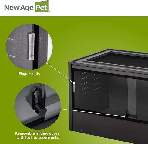 صالة الزواحف New Age Pet ECOFLEX Mojave مقاس 60 بوصة مقاومة للرطوبة، مزودة بفتحات تهوية بأبواب زجاجية منزلقة قابلة للإزالة، وشاشة شبكية كبيرة لمصابيح الأشعة فوق البنفسجية/الحرارة، سهلة التنظيف وضمان لمدة 10 سنوات in Kuwait