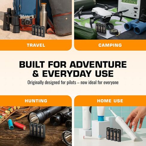 Storacell by Powerpax Slimline AA Battery Storage Container - Holds 4 Batteries, Black in Kuwait