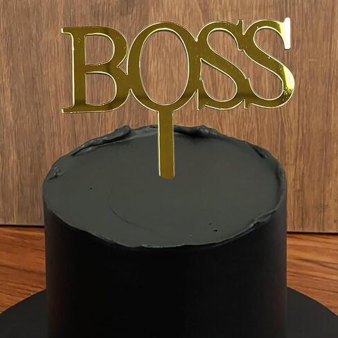 1 قطعة من أعلى الكعكة من الأكريليك الذهبي، رجل، صبي، أب، متجر حفلات عيد ميلاد سعيد، لوازم تزيين الكيك (رئيس) in Kuwait