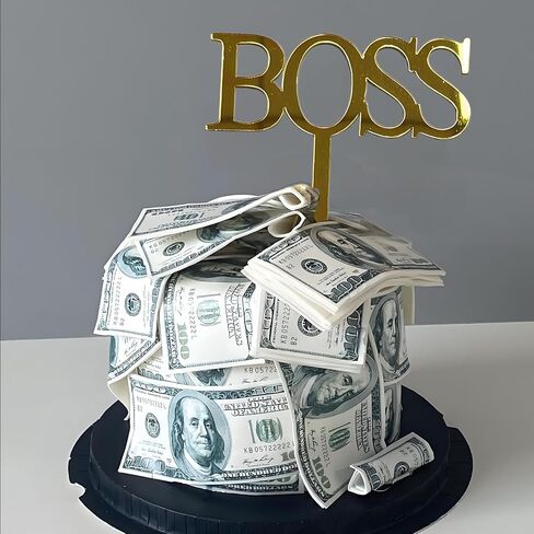 1 قطعة من أعلى الكعكة من الأكريليك الذهبي، رجل، صبي، أب، متجر حفلات عيد ميلاد سعيد، لوازم تزيين الكيك (رئيس) in Kuwait