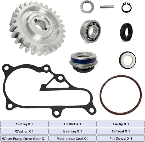 26 Teeth Water Pump Drive Gear and Water Pump Seal Gasket Bearing O-Ring Rebuild Kit For Yamaha Raptor 700 700R YFM700 R 2006-2023 OEM#5VK-12459-00-00 93210-61750-00 in Saudi Arabia