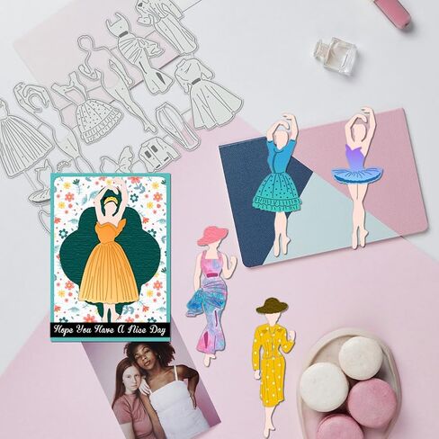 BENECREAT Elegant Lady Cutting Dies, Ballerina Dress Skirt Metal Die Cuts Stencils for DIY Scrapbooking Decorative Embossing Paper Scrapbooking Card Making, 6.8x4.5inch in Saudi Arabia