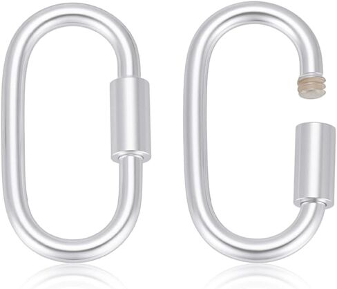 PH PandaHall 2pcs 925 Sterling Silver Screw Lock Clasps, Locking Carabiner Clasp Oval Jewelry Clasp Necklace Connector for DIY Craft Necklace Bracelets Keychain Jewelry Making, 16x8mm in Saudi Arabia