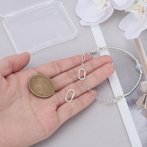 PH PandaHall 2pcs 925 Sterling Silver Screw Lock Clasps, Locking Carabiner Clasp Oval Jewelry Clasp Necklace Connector for DIY Craft Necklace Bracelets Keychain Jewelry Making, 16x8mm in Saudi Arabia