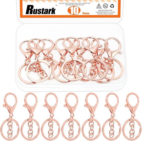28Pcs 7 Colors Lobster Claw Clasp Keychain Set Swivel Snap Hooks with Key Chain Rings Swivel Trigger Clips with Flat Split Ring Keychain Making Kit for DIY Craft Jewelry Making in Saudi Arabia