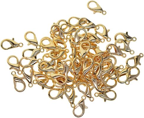 LoveinDIY 50 قطعة من المشابك المعدنية لمخلب جراد البحر وقلادة DIY والمجوهرات وصنع الإكسسوارات وخطاف تثبيت، 9.5 × 18 مم - فضي in Kuwait