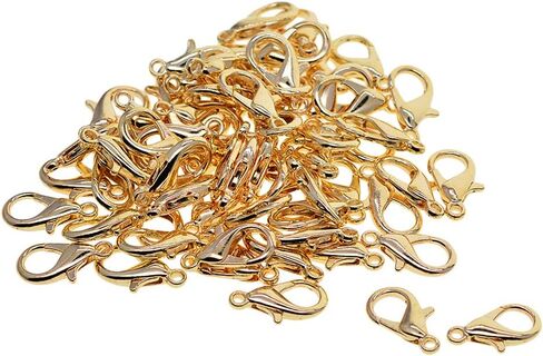 LoveinDIY 50 قطعة من المشابك المعدنية لمخلب جراد البحر وقلادة DIY والمجوهرات وصنع الإكسسوارات وخطاف تثبيت، 9.5 × 18 مم - فضي in Kuwait