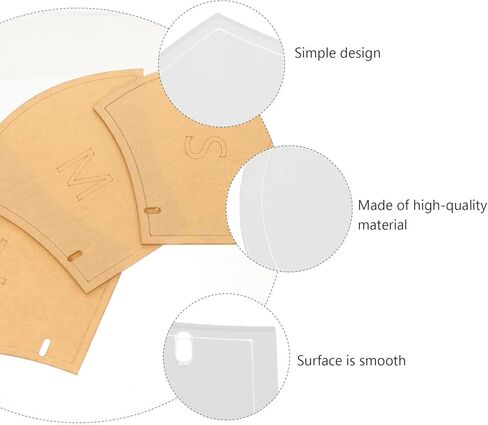 Face Mask Template Sewing Pcs Acrylic Mask Templates Kit for DIY Face Covering Pattern Ruler for Teen Men Women in Saudi Arabia