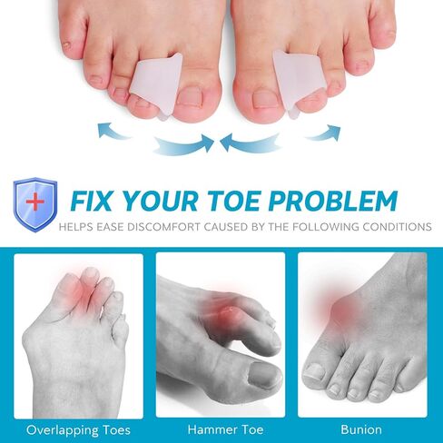Hammer Toe Straightener Corrector - Toe Spacers Toe Separators for Bunion, Curled Toes, Hammertoes - 6 Pack (3 Sizes in One Set) in Saudi Arabia