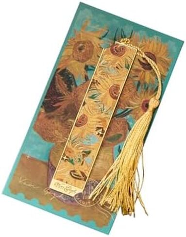 2 PCS Elegant Fringed Metal Oil Painting Bookmark The Themes of Van Gogh's Paintings Providing Golden Bookmarks Gift for Men Women Readers Book Lovers Writers and Art Enthusiasts in Saudi Arabia