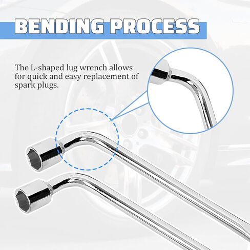 Car Spare Tire Wrench, 21mm L-Type Steel Hexagon Slotted End Socket Tire Repair Tool, Heavy Duty Automotive Tyre Lug Wrench for Spare Wheel Replacement, Universal for Most Vehicles in Saudi Arabia