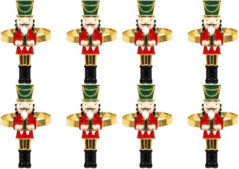 Garneck 4 Pcs Nutcracker Napkin Rings Christmas Napkin Rings Holder Metal Nutcracker Napkin Buckles Xmas Napkin Holder Buckle Nutcracker Dinnerware for Christmas Party Table Decoration in Saudi Arabia