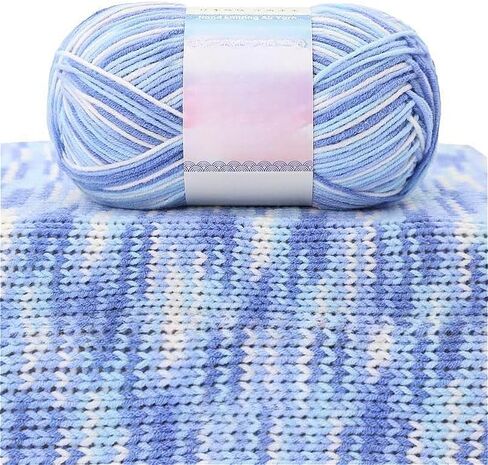 Combed Cotton Yarn - Ultra Soft 4-Ply Skeins, Gradient Color, for Clothes & Knitting (Orange) in Saudi Arabia