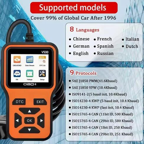 OBD2 Scanner Diagnostic Tool - Check Engine Light Code Scanner Tool with Reset, DTC, Data Stream, I/M Readiness, Car & Truck Scan Tool for All Vehicles Since 1996, escaner automotriz in Saudi Arabia