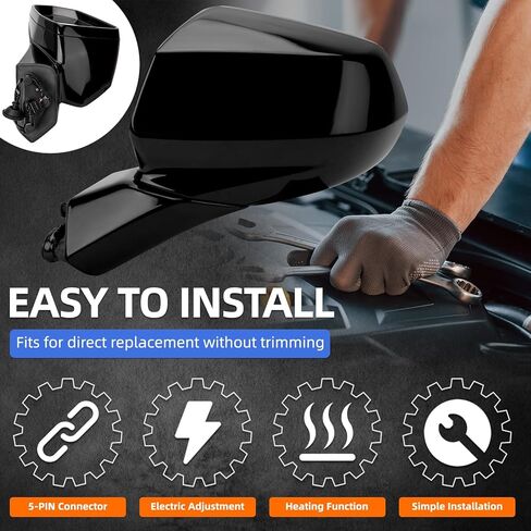 Left Driver Side Rear View Mirror Replacement for Chevrolet Chevy Blazer 2019 2020 2021 2022 - Rearview Mirrors Assembly with 5Pins, Electric Adjustment, Heating, Black in Saudi Arabia