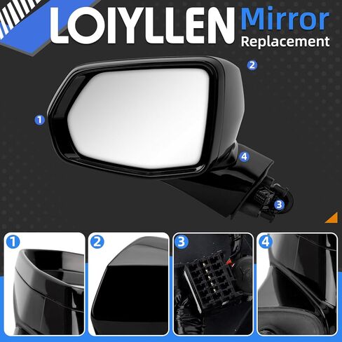 Left Driver Side Rear View Mirror Replacement for Chevrolet Chevy Blazer 2019 2020 2021 2022 - Rearview Mirrors Assembly with 5Pins, Electric Adjustment, Heating, Black in Saudi Arabia