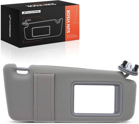 A-Premium Passenger Right Side Sun Visor Compatible with Toyota Camry 2007 2008 2009 2010 2011 - with Vanity Light, with Vanity Mirror, with Sunroof, Gray Color - Replaces 7431006770B0, 74310-06770-B0 in Saudi Arabia