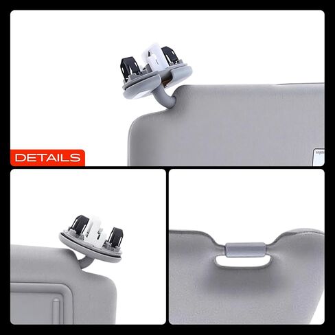 A-Premium Passenger Right Side Sun Visor Compatible with Toyota Camry 2007 2008 2009 2010 2011 - with Vanity Light, with Vanity Mirror, with Sunroof, Gray Color - Replaces 7431006770B0, 74310-06770-B0 in Saudi Arabia