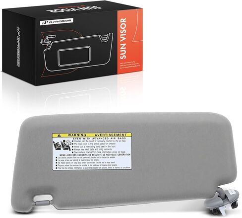 A-Premium Passenger Right Side Sun Visor Compatible with Toyota Camry 2007 2008 2009 2010 2011 - with Vanity Light, with Vanity Mirror, with Sunroof, Gray Color - Replaces 7431006770B0, 74310-06770-B0 in Saudi Arabia