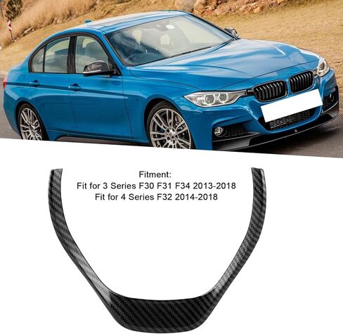 Steering Wheel Trim Cover Car Interior Decoration Fits for 3 Series 4 Series F30 F31 F34 F32 for F30 Car Interior Styling(Carbon Fiber Bright Black) in Kuwait
