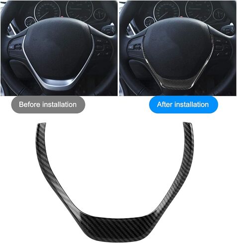 Steering Wheel Trim Cover Car Interior Decoration Fits for 3 Series 4 Series F30 F31 F34 F32 for F30 Car Interior Styling(Carbon Fiber Bright Black) in Kuwait