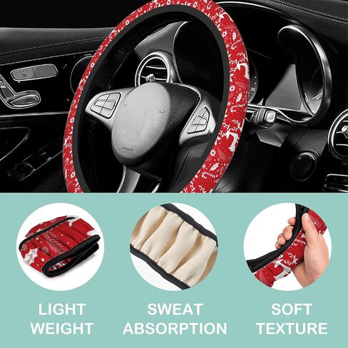 Vintage Red Roses Florals Steering Wheel Cover Anti-Slip and Practical Neoprene Car Steering Wheel Cover with 2PCS Car Coasters for Women Men,Universal 15" Fit for Sedans,Trucks in Saudi Arabia