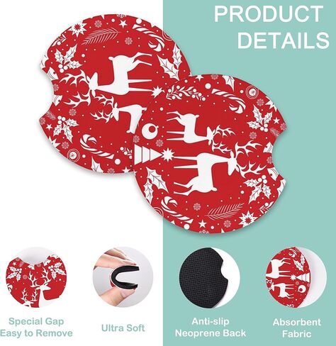 Vintage Red Roses Florals Steering Wheel Cover Anti-Slip and Practical Neoprene Car Steering Wheel Cover with 2PCS Car Coasters for Women Men,Universal 15" Fit for Sedans,Trucks in Saudi Arabia