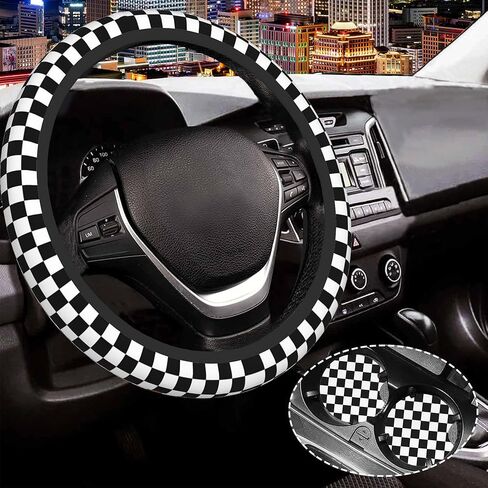 Vintage Red Roses Florals Steering Wheel Cover Anti-Slip and Practical Neoprene Car Steering Wheel Cover with 2PCS Car Coasters for Women Men,Universal 15" Fit for Sedans,Trucks in Saudi Arabia