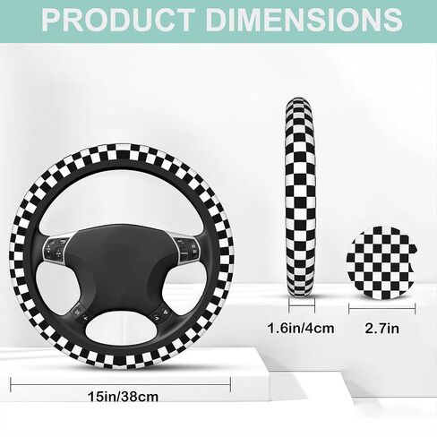 Vintage Red Roses Florals Steering Wheel Cover Anti-Slip and Practical Neoprene Car Steering Wheel Cover with 2PCS Car Coasters for Women Men,Universal 15" Fit for Sedans,Trucks in Saudi Arabia