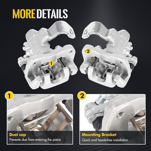 KUSATEC 19B3299 19B3298 Brake Caliper Assembly with Bracket Fit for Honda and Acura Models CSX 2006-2011,ILX 2013-2018;Civic 2006-2014, Both Driver Passenger Side in Saudi Arabia