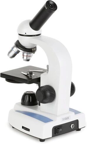 AmScope M149C-2L-E مجهر أحادي العين رقمي مركب، عدسات WF10x وWF25x، تكبير 40x-1000x، إضاءة LED العلوية والسفلية، Brightfield، مكثف أحادي العدسة، مرحلة عادية، 110 فولت أو يعمل بالبطارية، إطار معدني عالي التحمل، يتضمن 0.3 م in Kuwait
