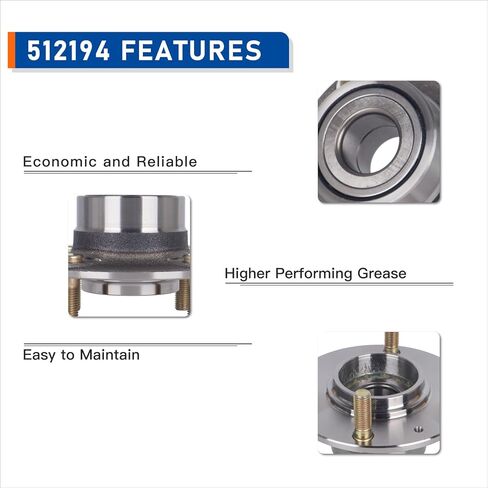 PAROD Pair 512194 Wheel Bearing Hub Assembly Fit for Hyundai Elantra 2001-2006, Kia Spectra/Spectra5 2005-2009 Non-ABS in Saudi Arabia