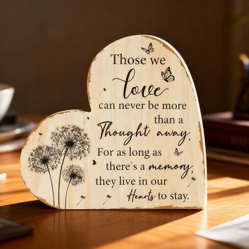 Sympathy Gift Memorial Heart Present for Loss of Loved One Bereavement Gift Bereavement Sign Grieving Gift Decorative Sign Plaque for Loss of Deceased Father Mother Son Brother Remembrance Condolence in Saudi Arabia
