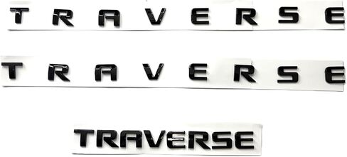 3Pc for Traverse Front Door & Liftgate 3D Badge Nameplate Logo Emblem Exterior Sticker Decal Kit Replacement for Traverse (Gloss Black) in Saudi Arabia