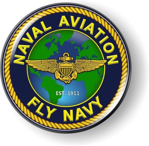 BestLicensePlateFrames - Fly Navy Naval Aviation with Globe and USN Aviator Wings 3D Domed CAR Emblem Badge Sticker Semi-Flexible Aluminum Bezel - Official U.S. Navy Licensed Product in Saudi Arabia
